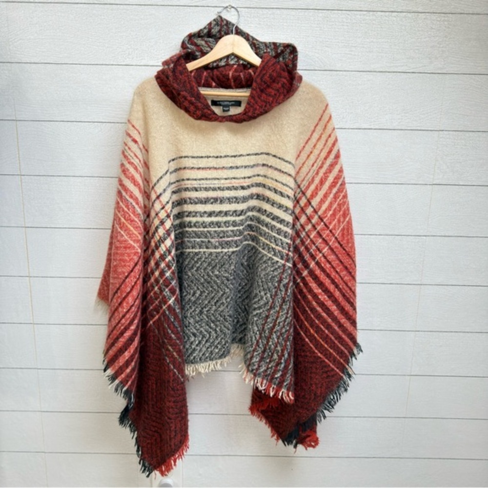 Marc New York Andrew Marc Plaid Poncho Sweater | One Size | Cozy Layer